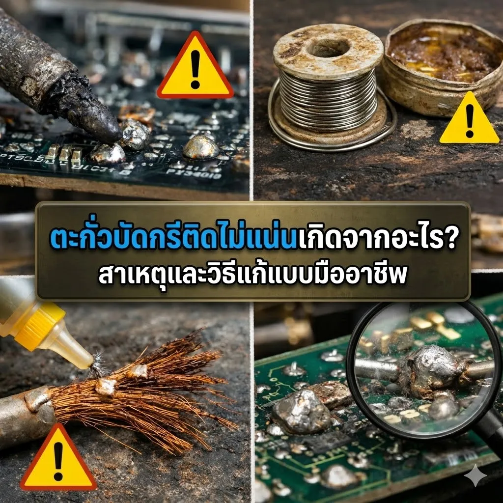 ตะกั่วบัดกรีติดไม่แน่น วิธีแก้