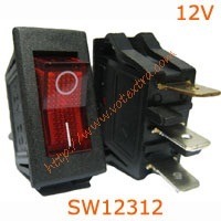 สวิทช์มีไฟ 12 V 3ขา สีแดง