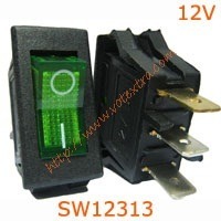 สวิทช์มีไฟ 12 V 3ขา สีเขียว