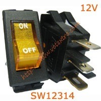 สวิทช์มีไฟ 12 V 3ขา สีส้ม