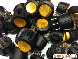 สวิทช์มีไฟ 220 V 3ขา กลม สีส้ม