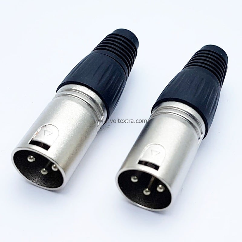 ปลั๊ก XLR เหล็ก ท้ายพลาสติก