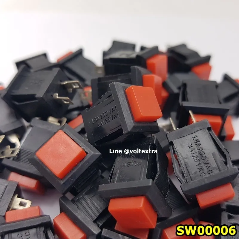 สวิทช์ กดติด-ปล่อยดับ เหลี่ยม 2ขา