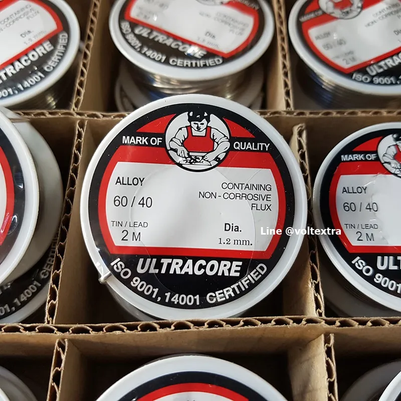 ตะกั่วบัดกรี ULTRACORE 60/40 มี Flux ในตัว บัดกรีง่าย